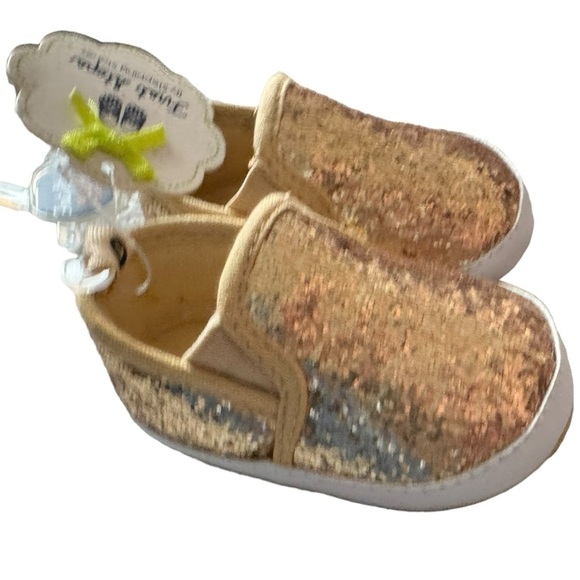 New gold glitter first steps slip ons​ - Picture 3 of 3